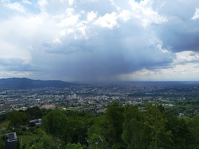 Regen über Linz